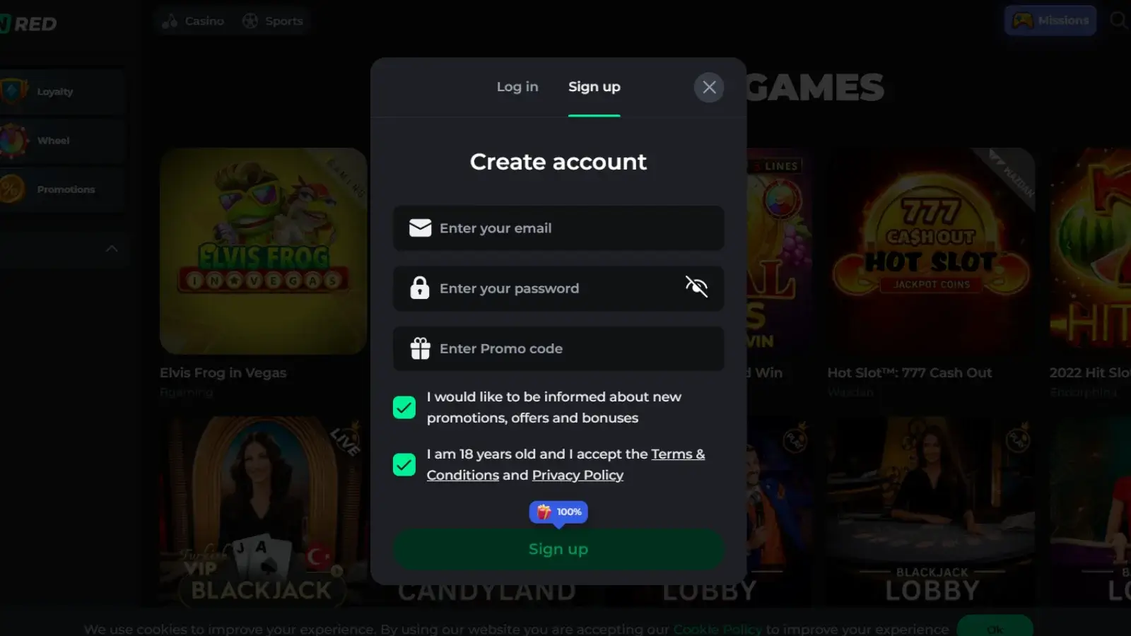 Creating Betonred Account