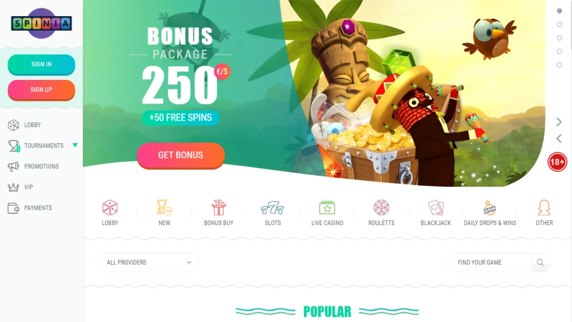 Spinia casino review