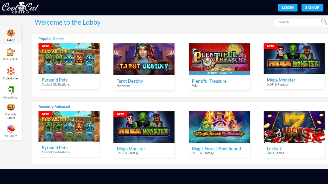 Coolcat casino games