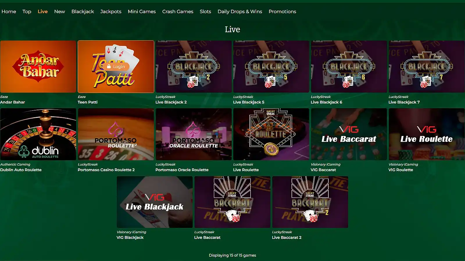 Dublinbet casino live games