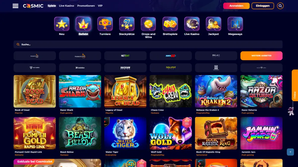 CosmicSlot Casino online
