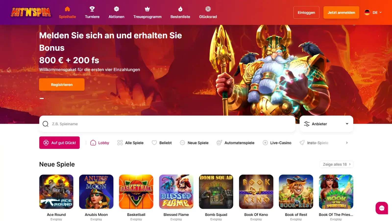 Hit'n'Spin Casino 25 Euro Bonus