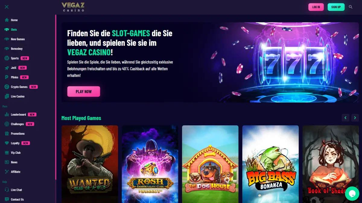 Vegaz Casino online