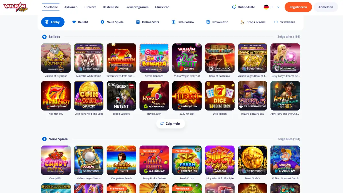 Vulkan Vegas Casino Bonus Code