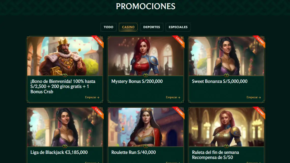 bonos y promociones de Casinia casino