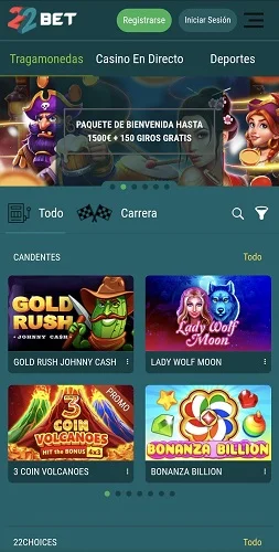 Casino móvil 22Bet