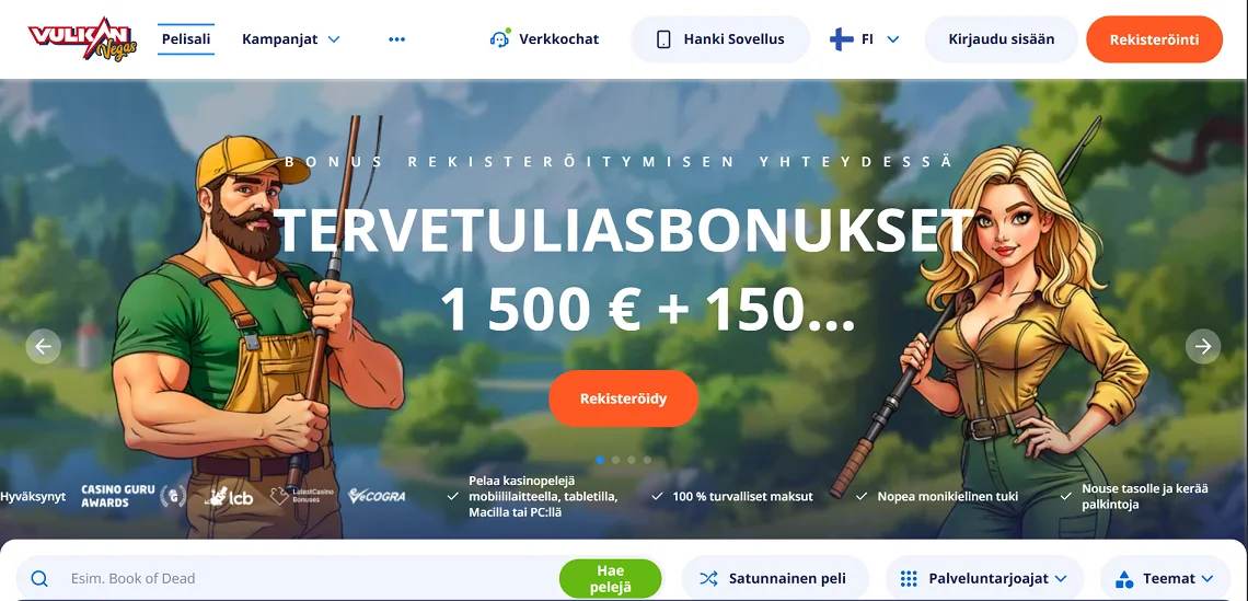 Vulkan Vegas Casinon aulassa