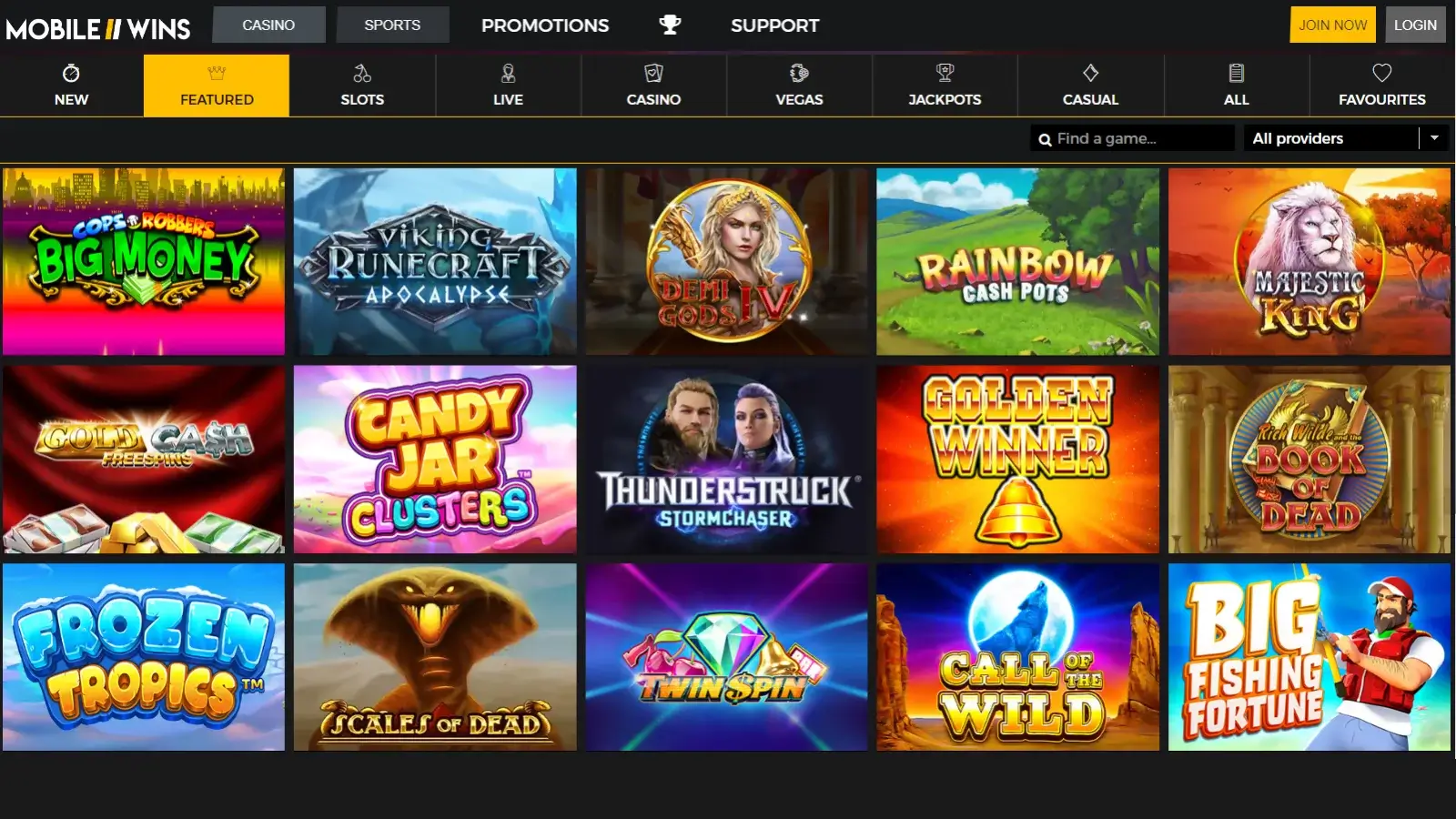 mobile wins casino slot games