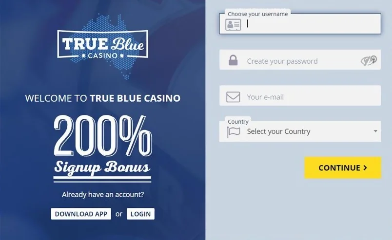 True Blue registration