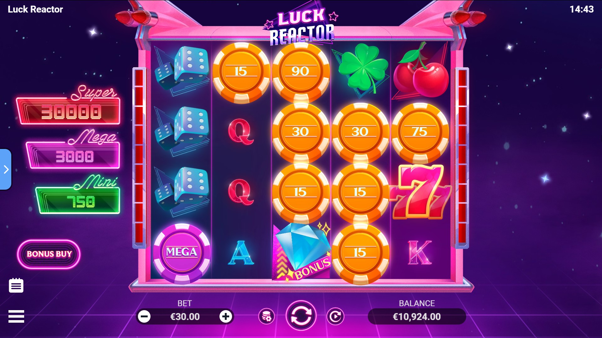 Luck Reactor screen