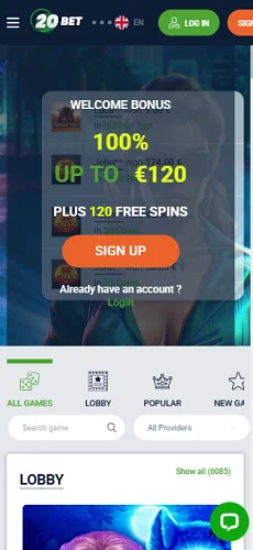 20Bet Casino Mobile