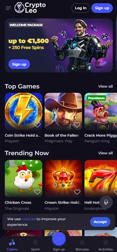 CryptoLeo Casino Mobile